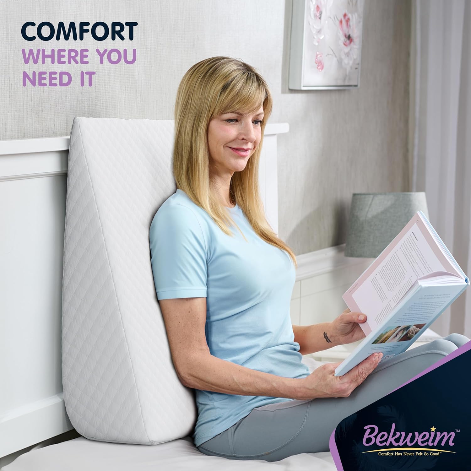 Bekweim Bed Wedge Pillow with Cover and Sheet