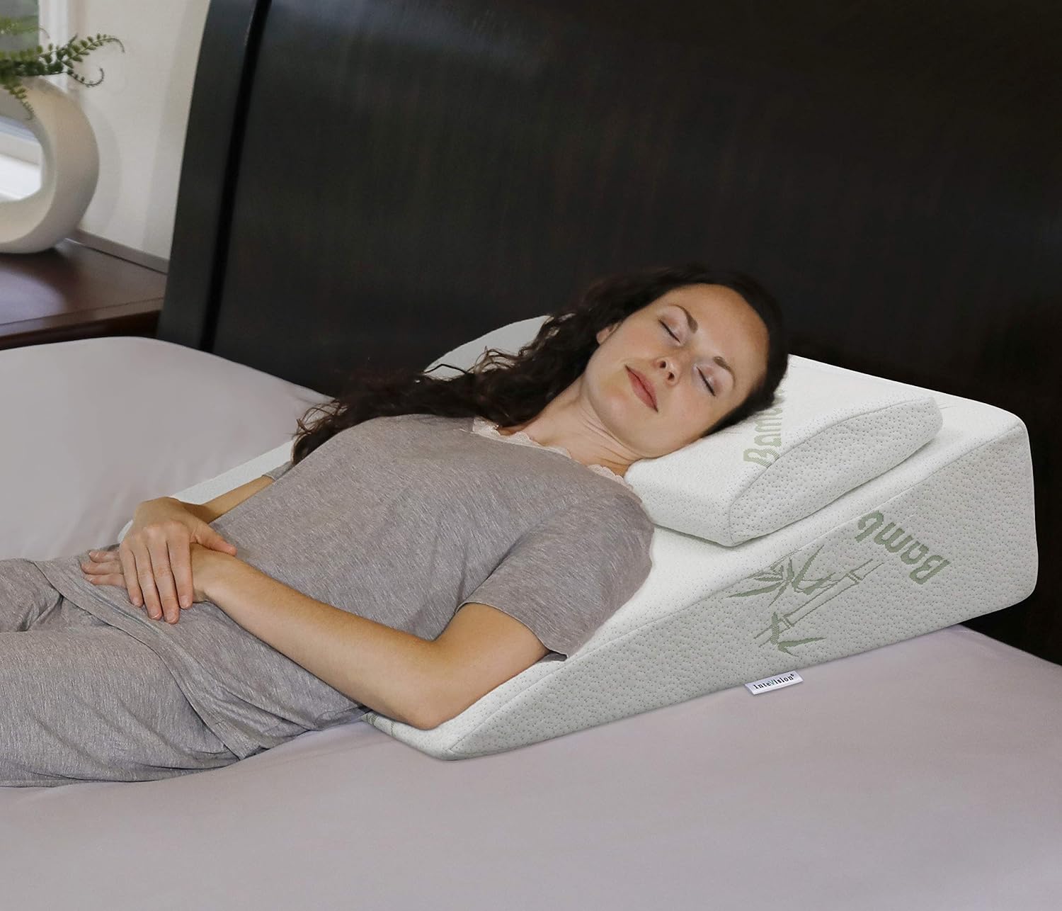 InteVision Foam Wedge Pillow with Headrest