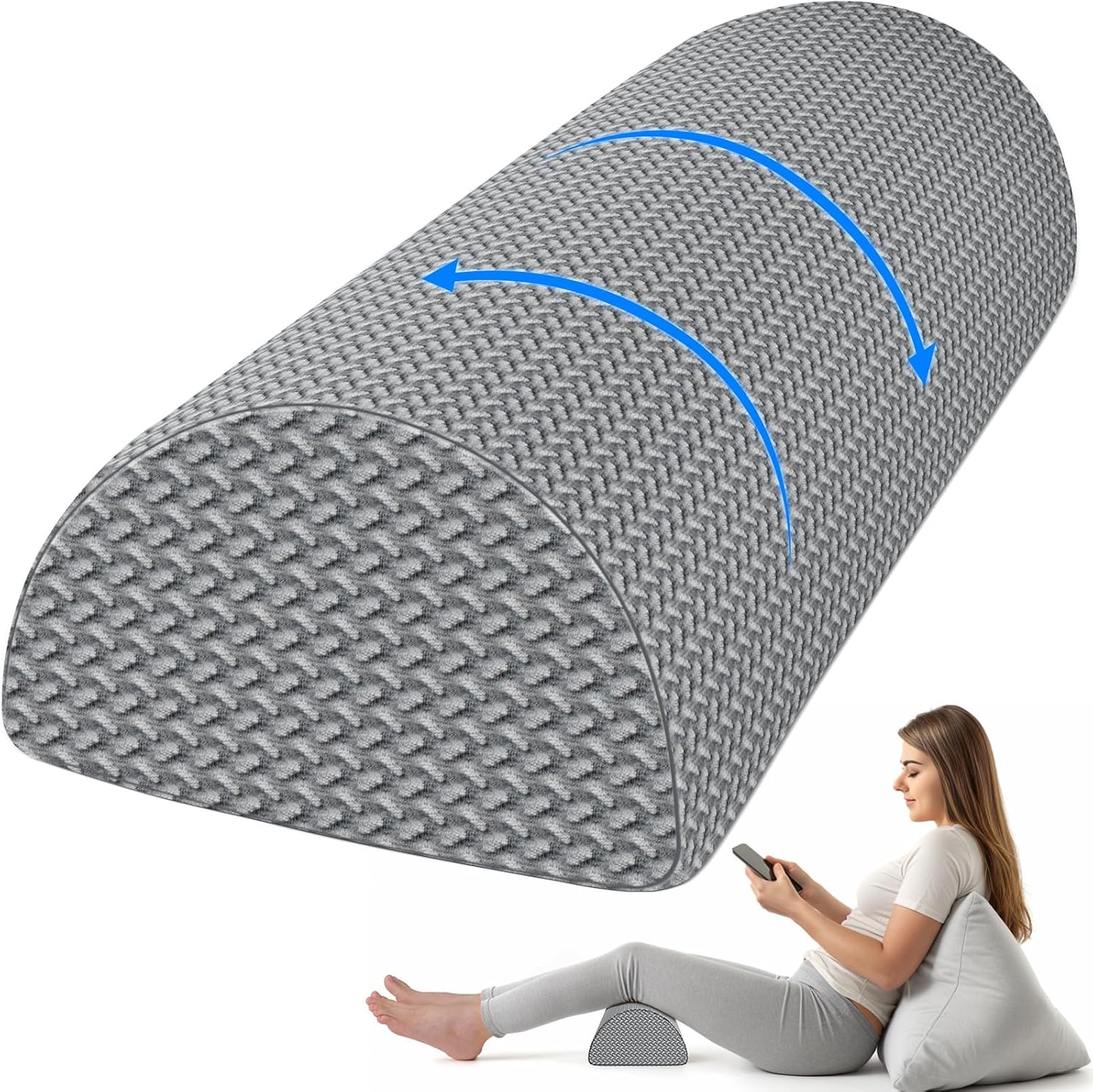 TranquilRelax Half Moon Knee Pillow for Back Sleepers