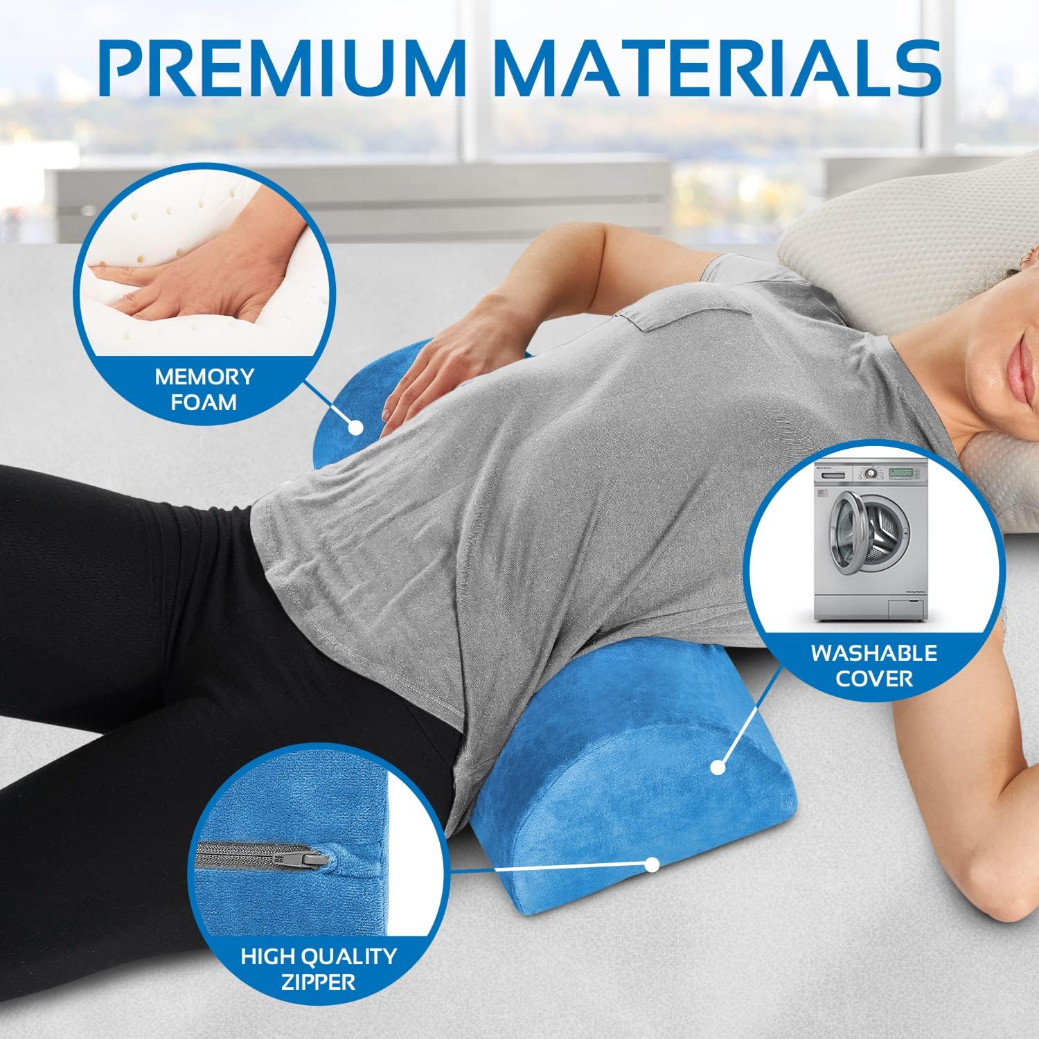 AllSett Health Lumbar Support Pillow - Navy
