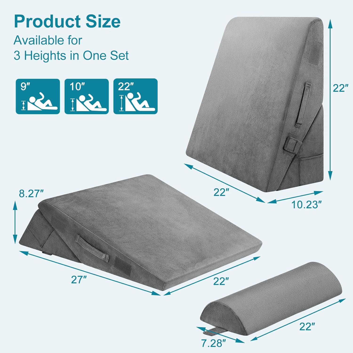 9 12 Inch Bed Wedge Pillow for Acid Reflux and Post Surgery