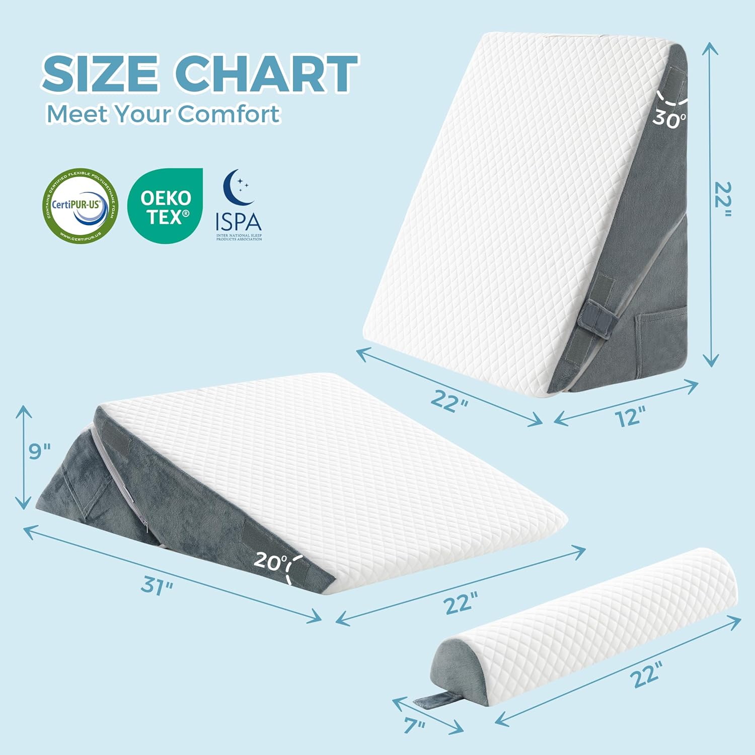 Ganondorf Adjustable Wedge Pillow Set for Sleeping