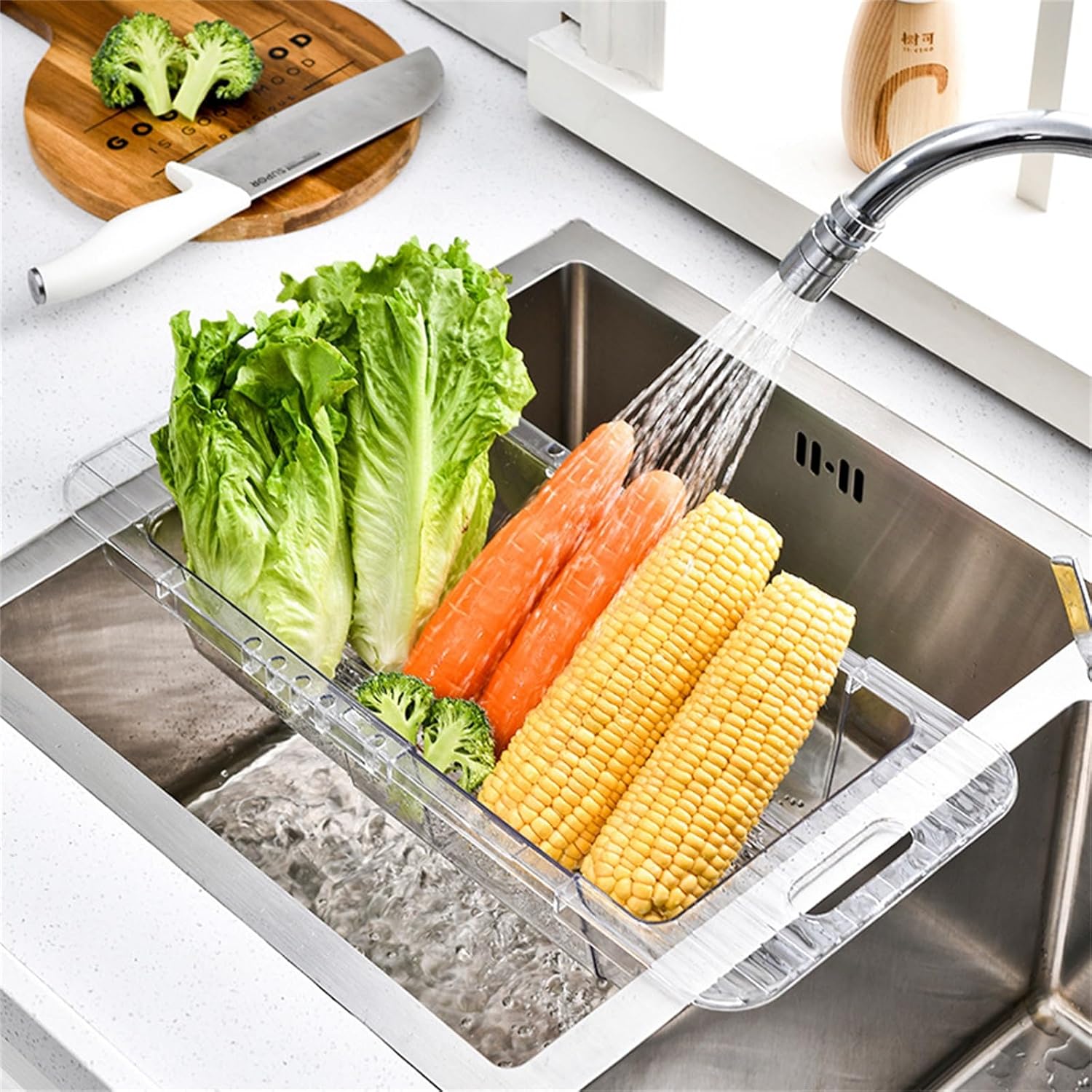 EUUDROBY Collapsible Drain Basket for Kitchen
