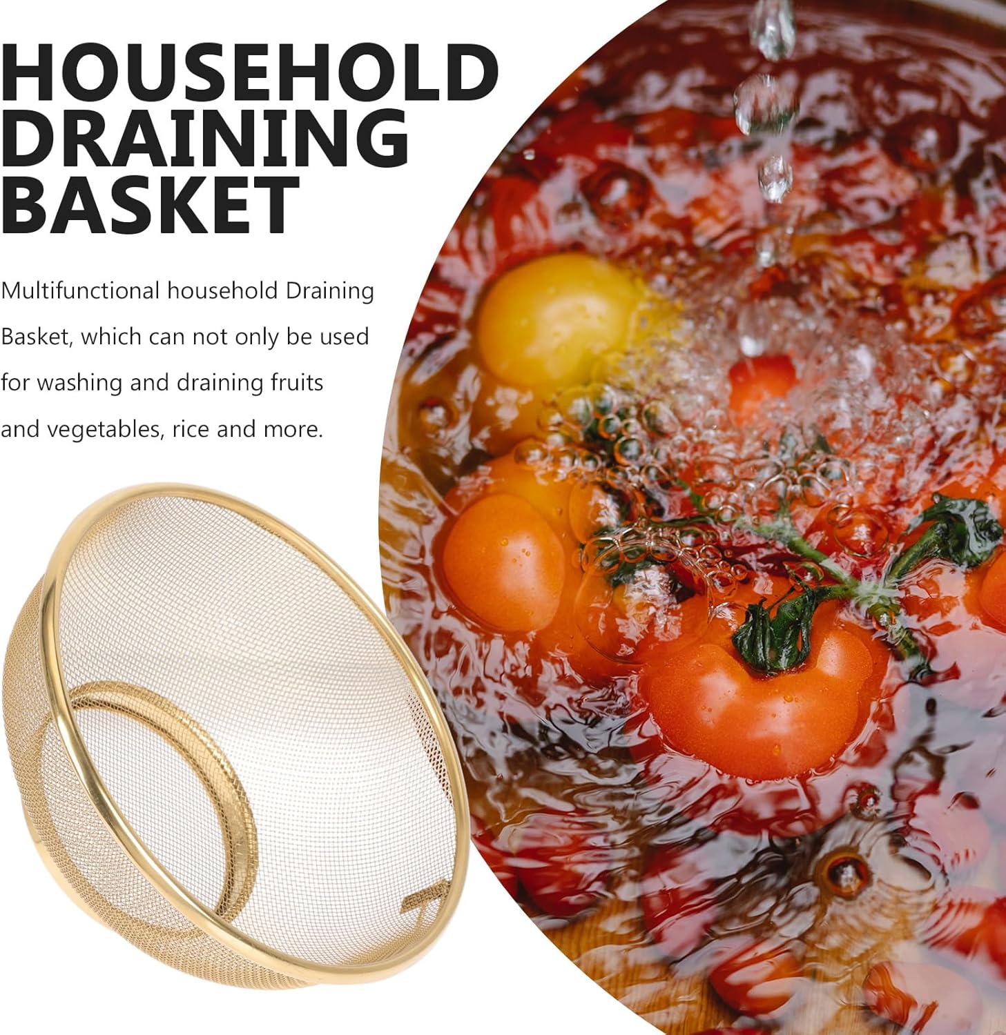 MAGICLULU Golden Stainless Steel Colander Strainer Basket 1
