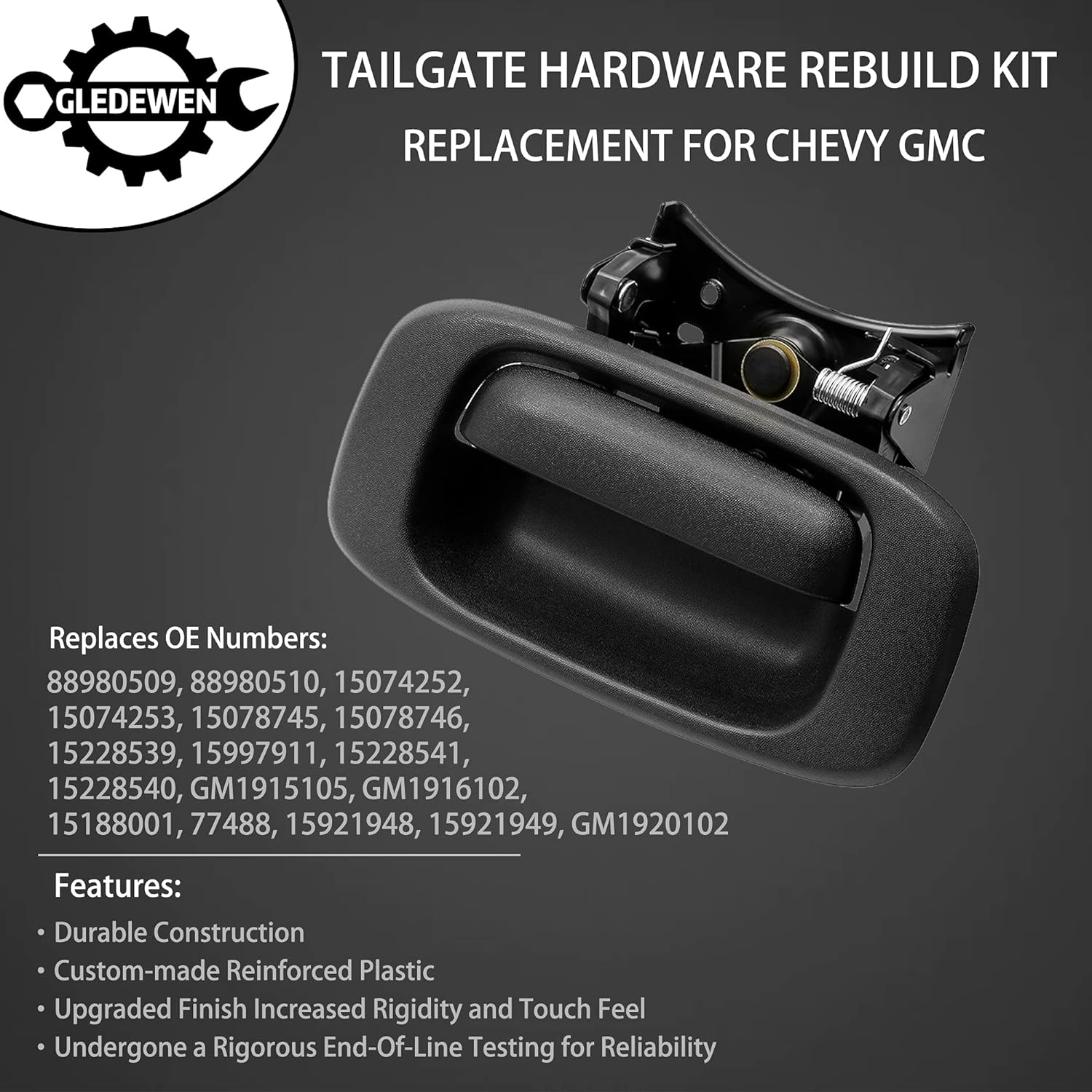 Gledewen Tailgate Handle Latch Rebuild Kit for Chevy Silverado and GMC Sierra