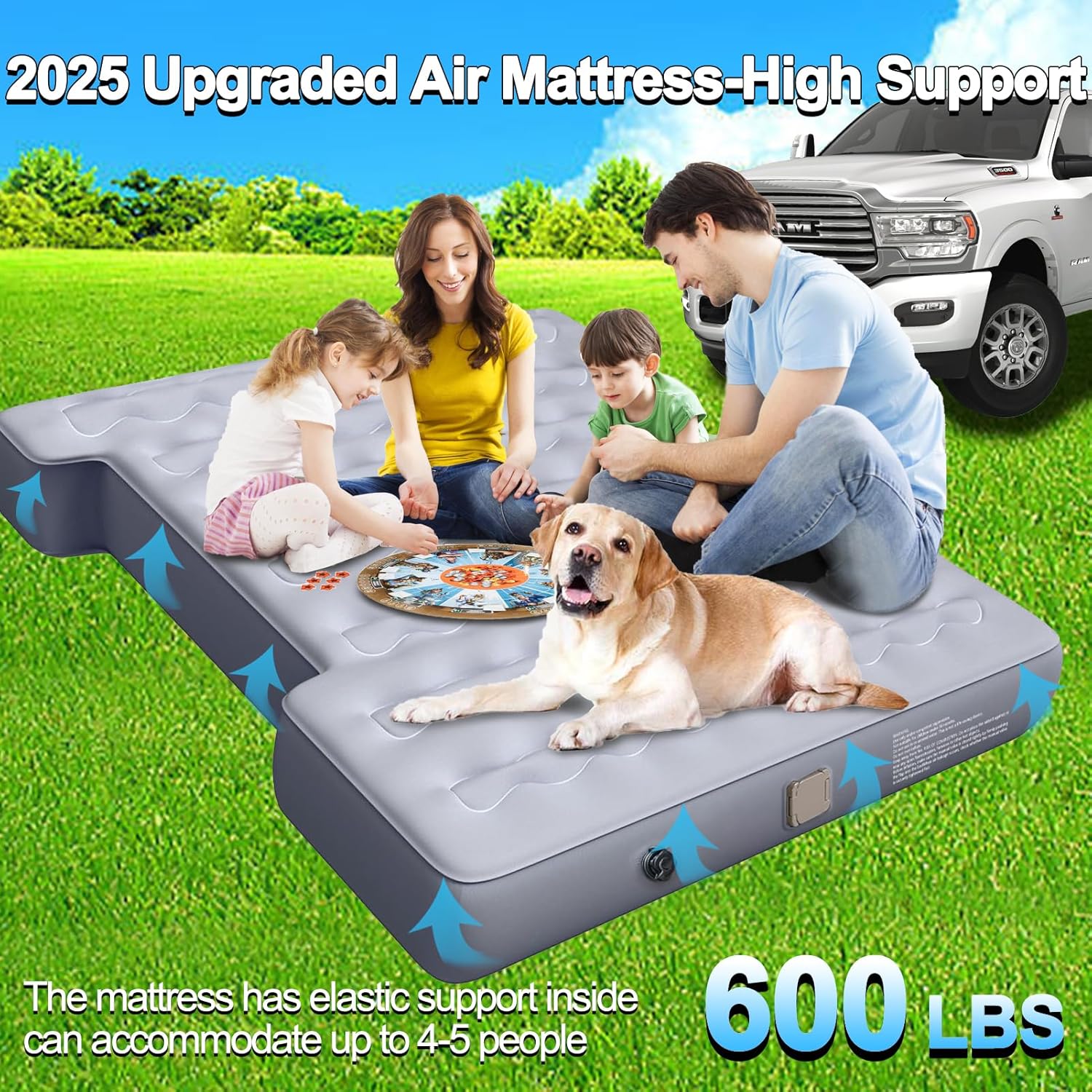 VINBYEE Ram 64Ft Truck Bed Mattress with Cordless Pump 1