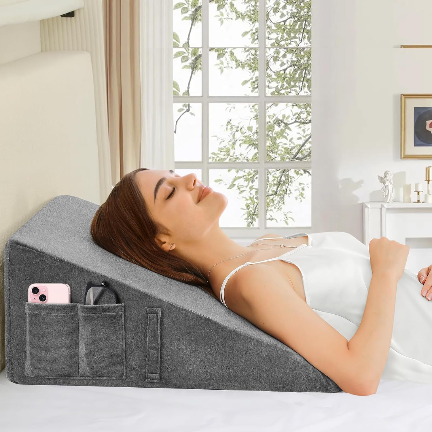Domusensus 10 Memory Foam Wedge Pillow for Sleep Relief