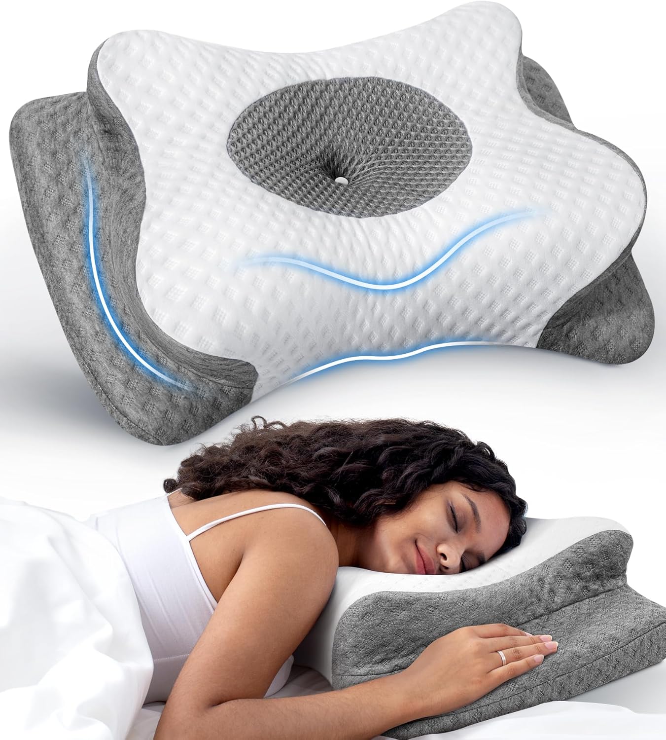 Cozyplayer Adjustable Neck Pillow for Pain Relief and Comfort
