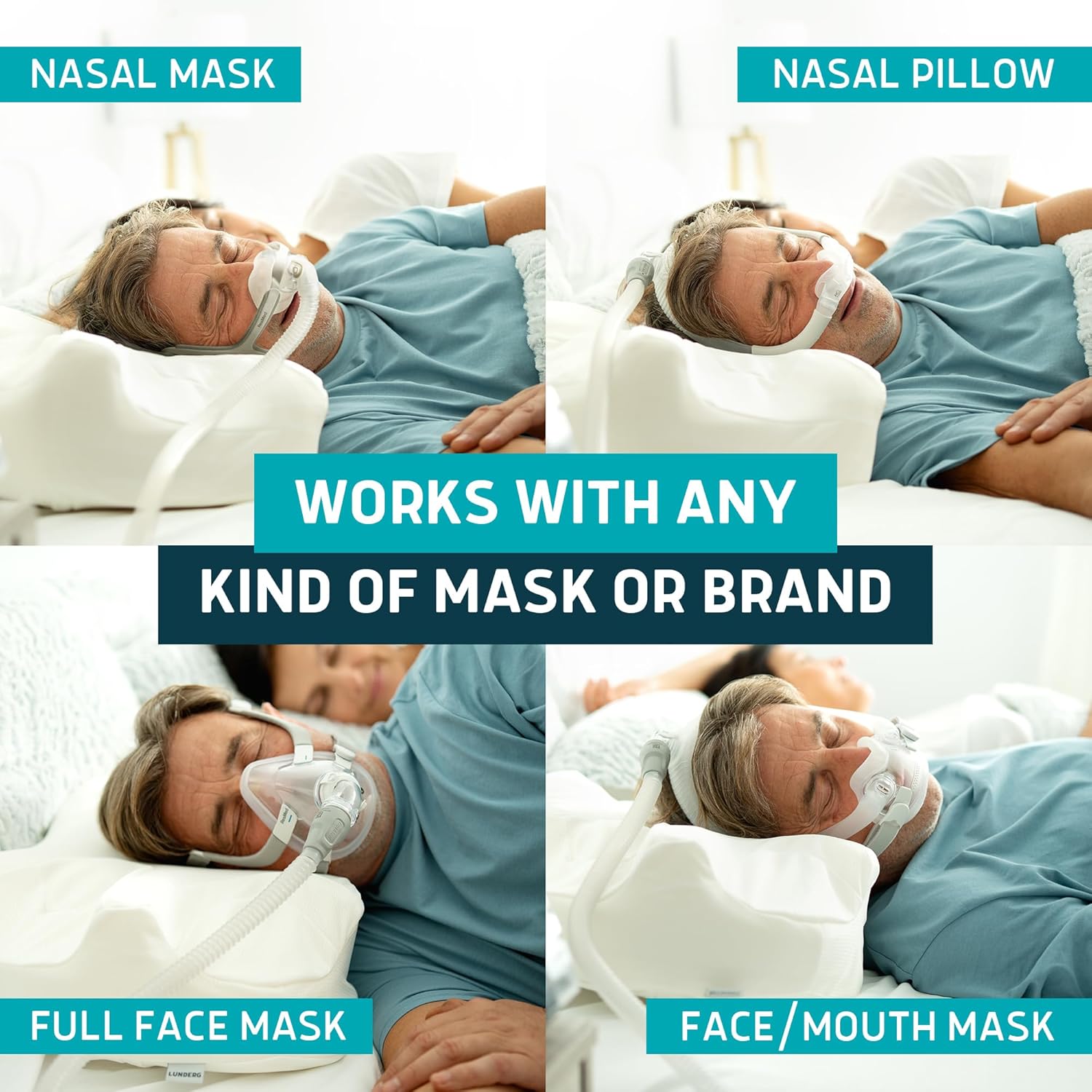 Lunderg CPAP Pillow for Side Sleepers - With 2 Pillowcases