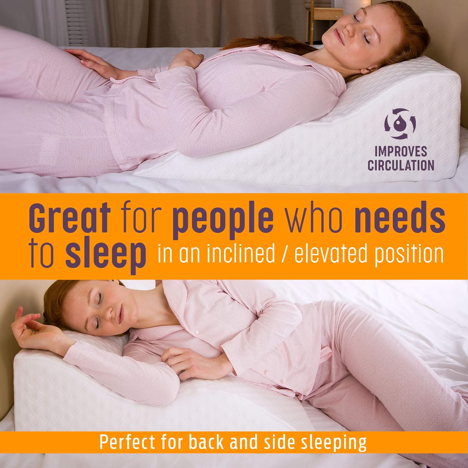 Aeris FSA Eligible Memory Foam Wedge Pillow for Sleep Support