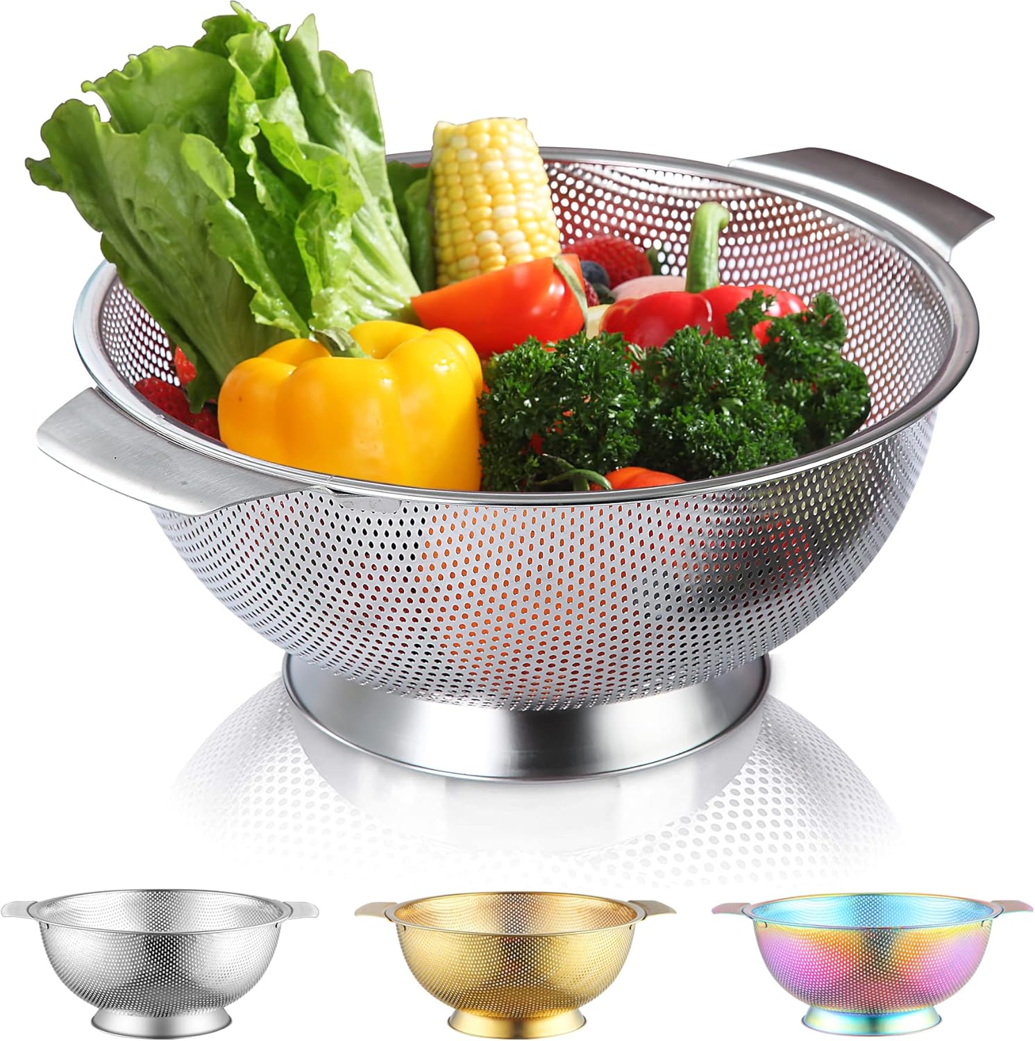 Kyraton 5 Quart Stainless Steel Colander - Dishwasher Safe
