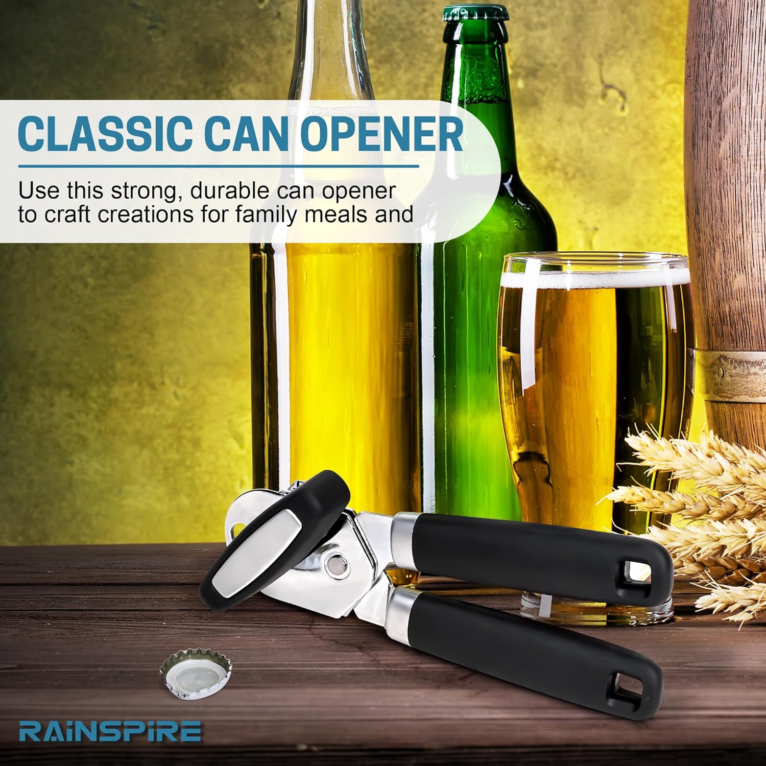 Rainspire Upgraded Manual Can Opener with Bottle Opener 1