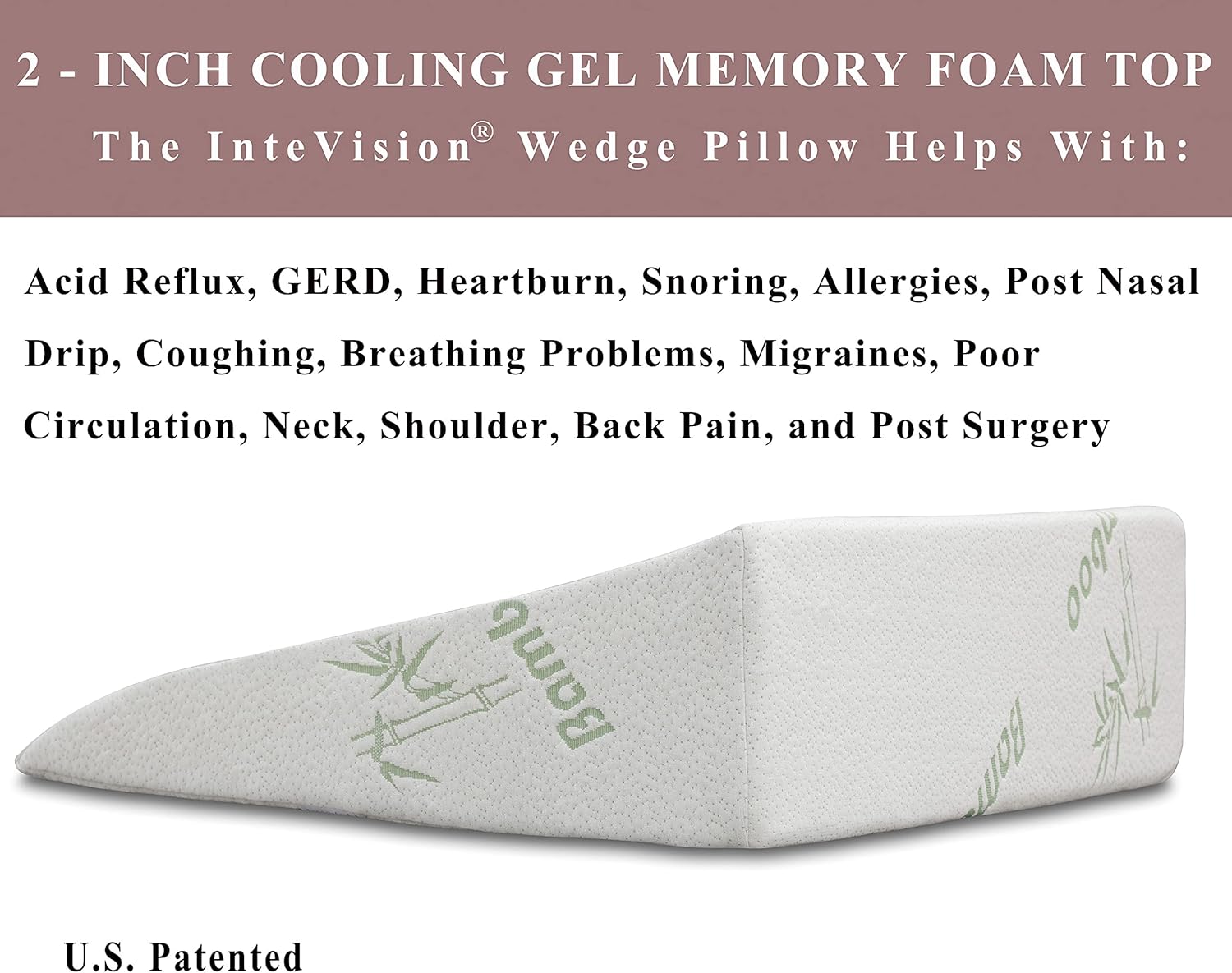 InteVision Foam Wedge Pillow with Headrest