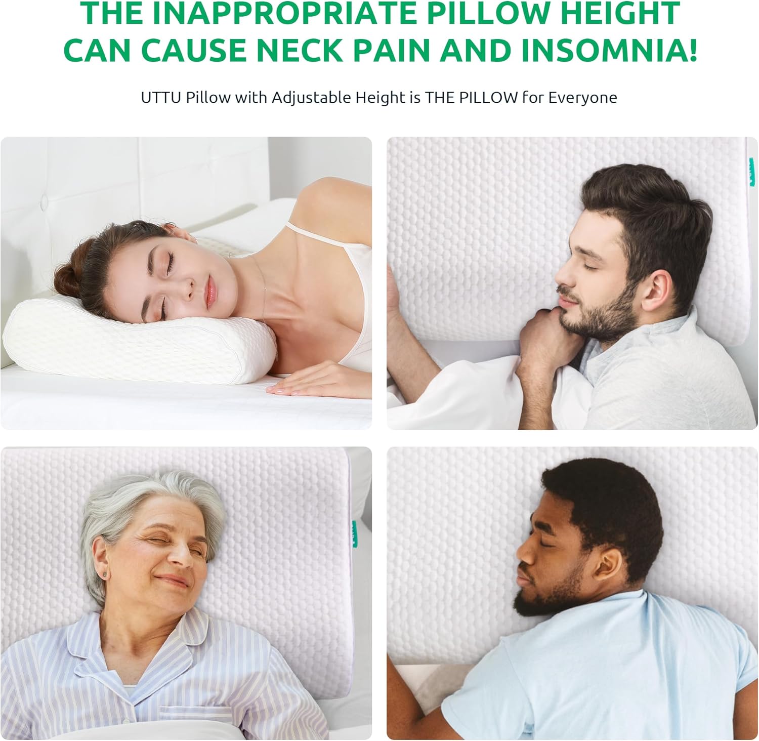 UTTU Adjustable Contour Cooling Cervical Pillow