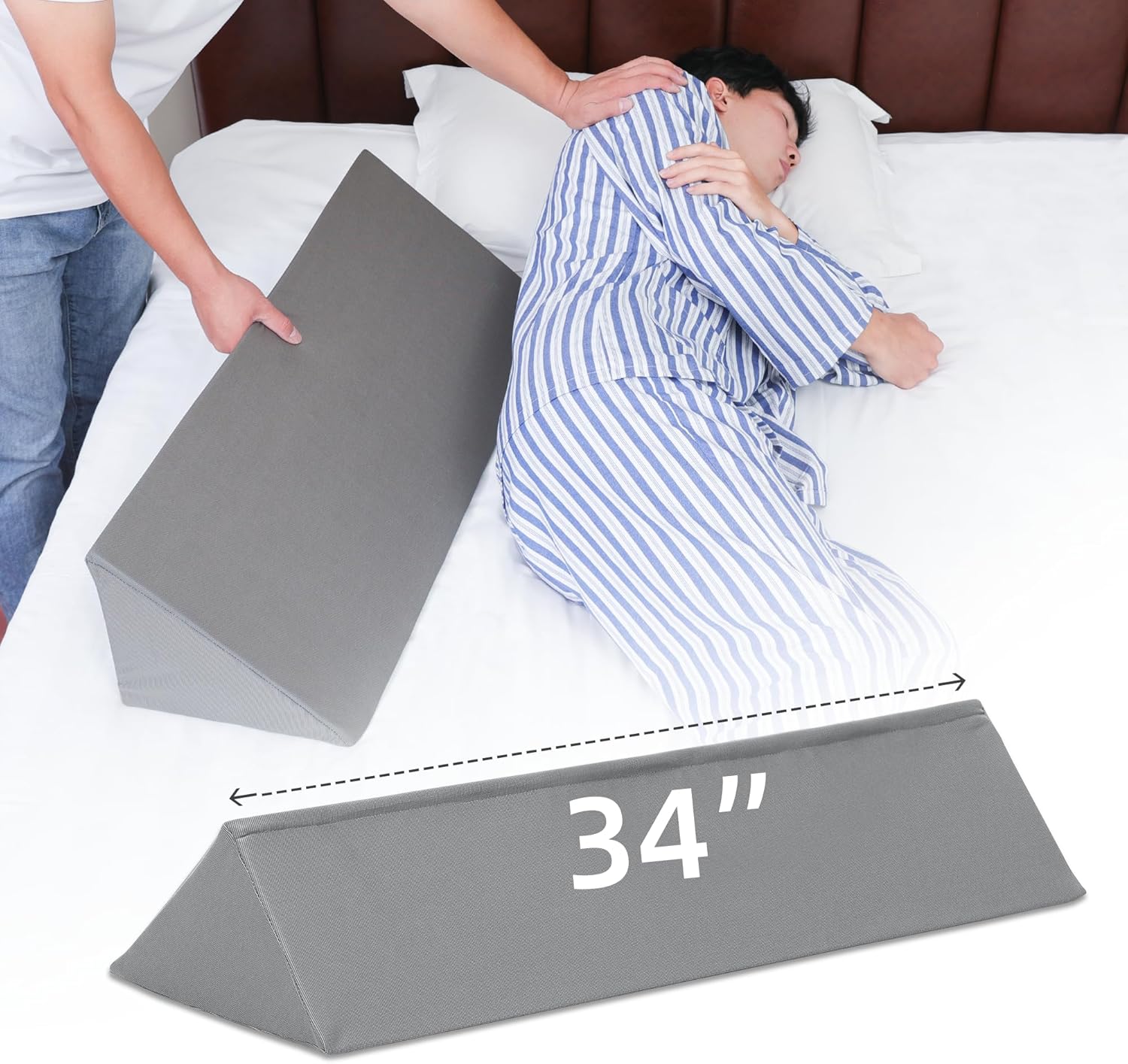 Fanwer 34 Bed Wedge Pillow for Side Sleepers
