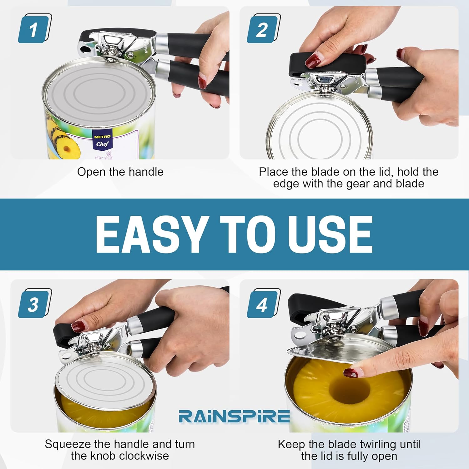 Rainspire Upgraded Manual Can Opener with Bottle Opener 1