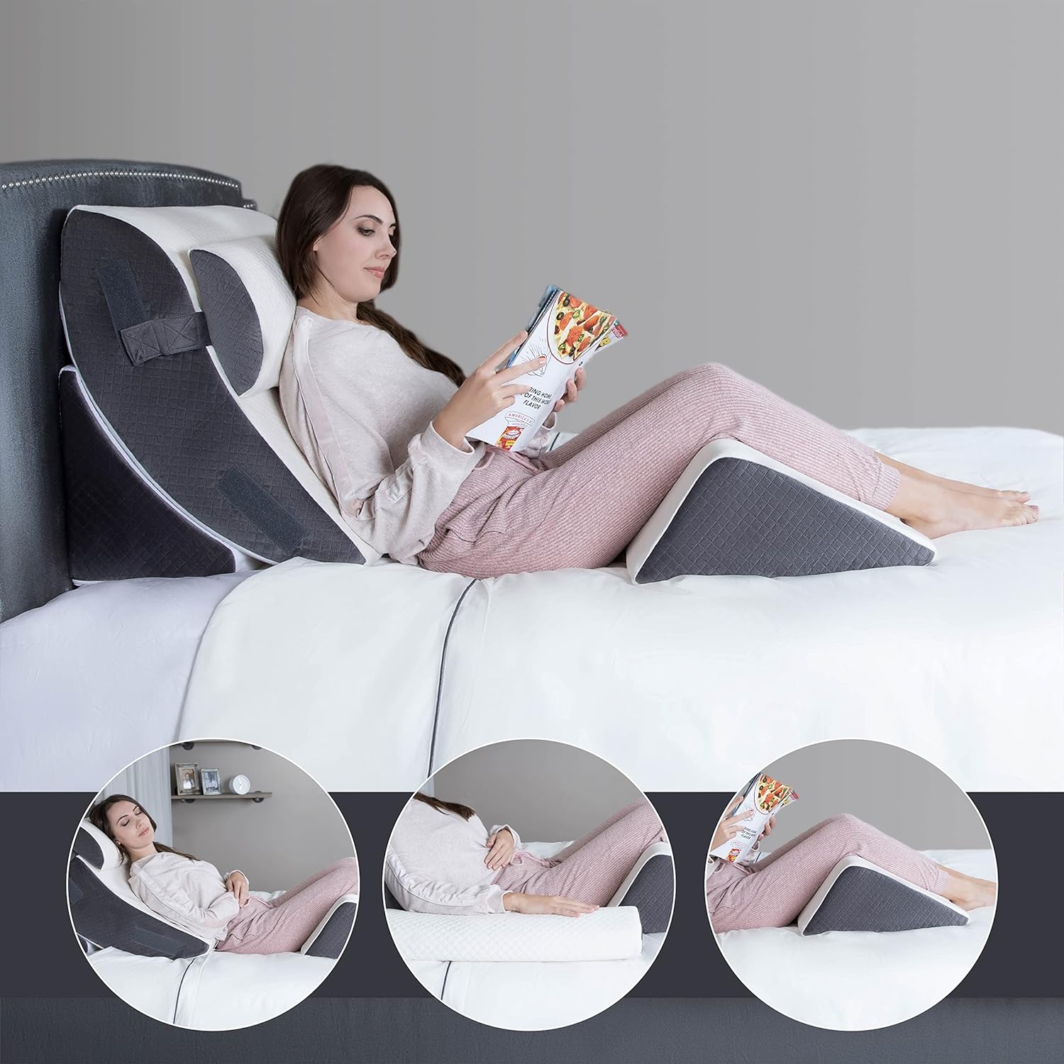 Klbs Bed Wedge Pillow Set 4 Piece Comfort Style