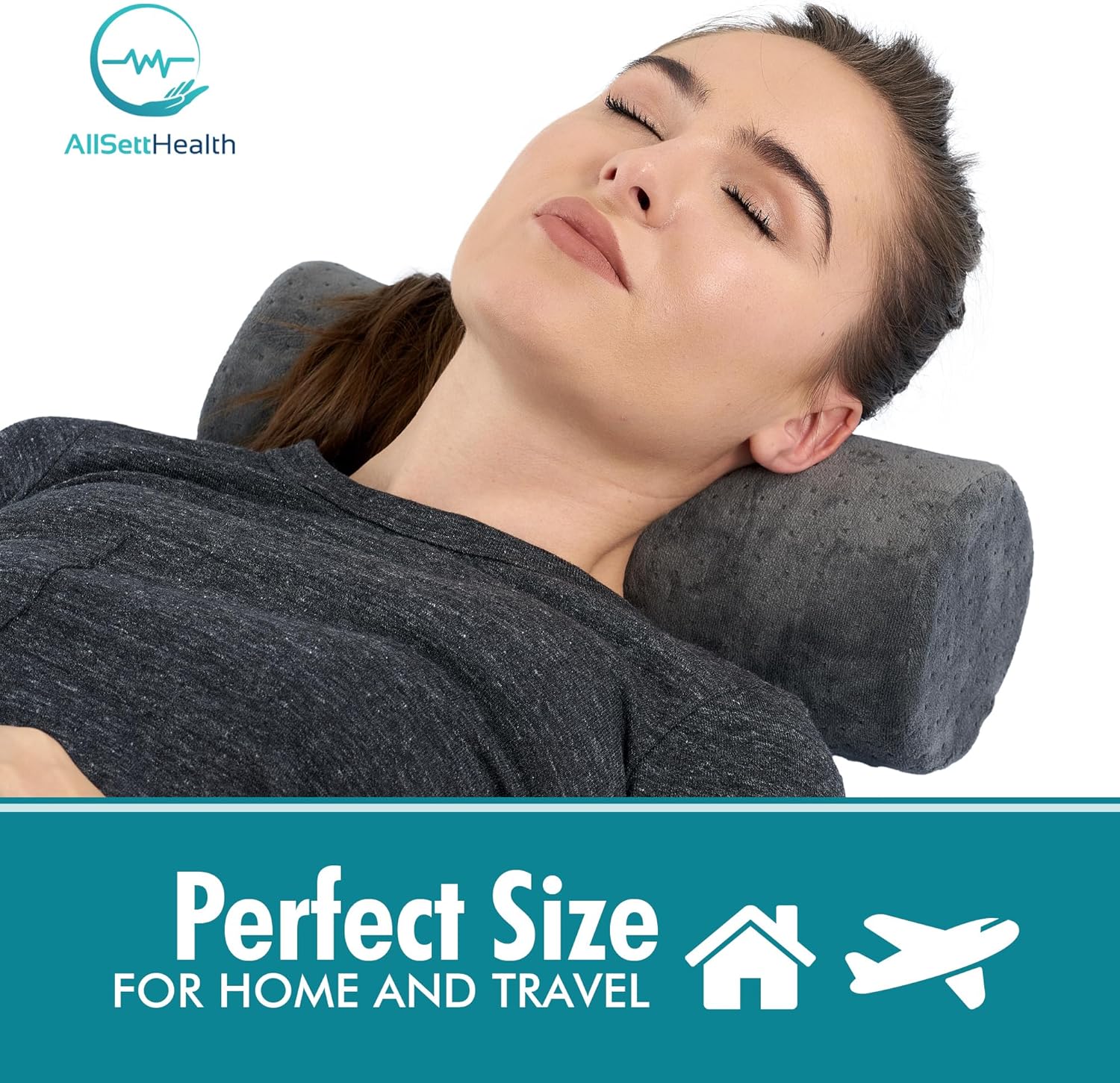 AllSett Health Round Cervical Pillow with Removable Cover 1