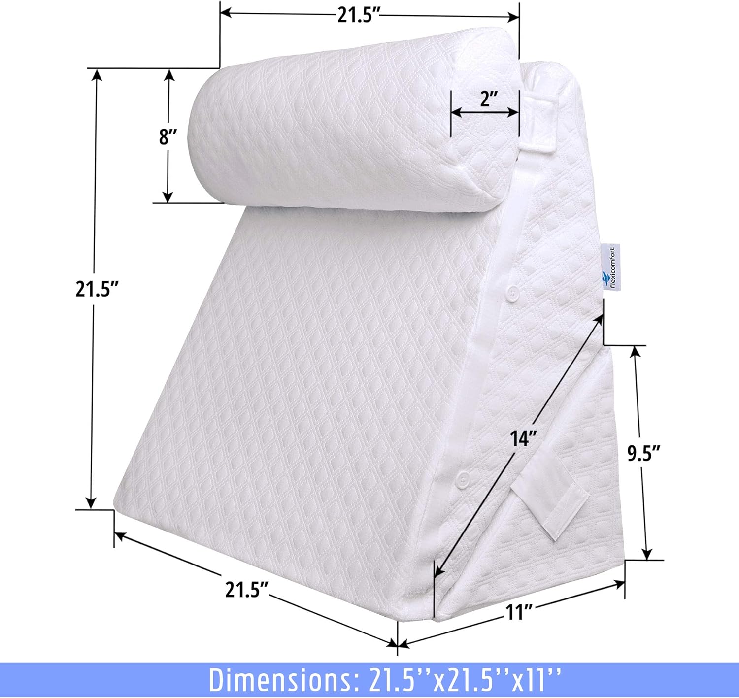 Flexicomfort Bed Wedge Pillow 7-in-1 Adjustable Post-Surgery Support