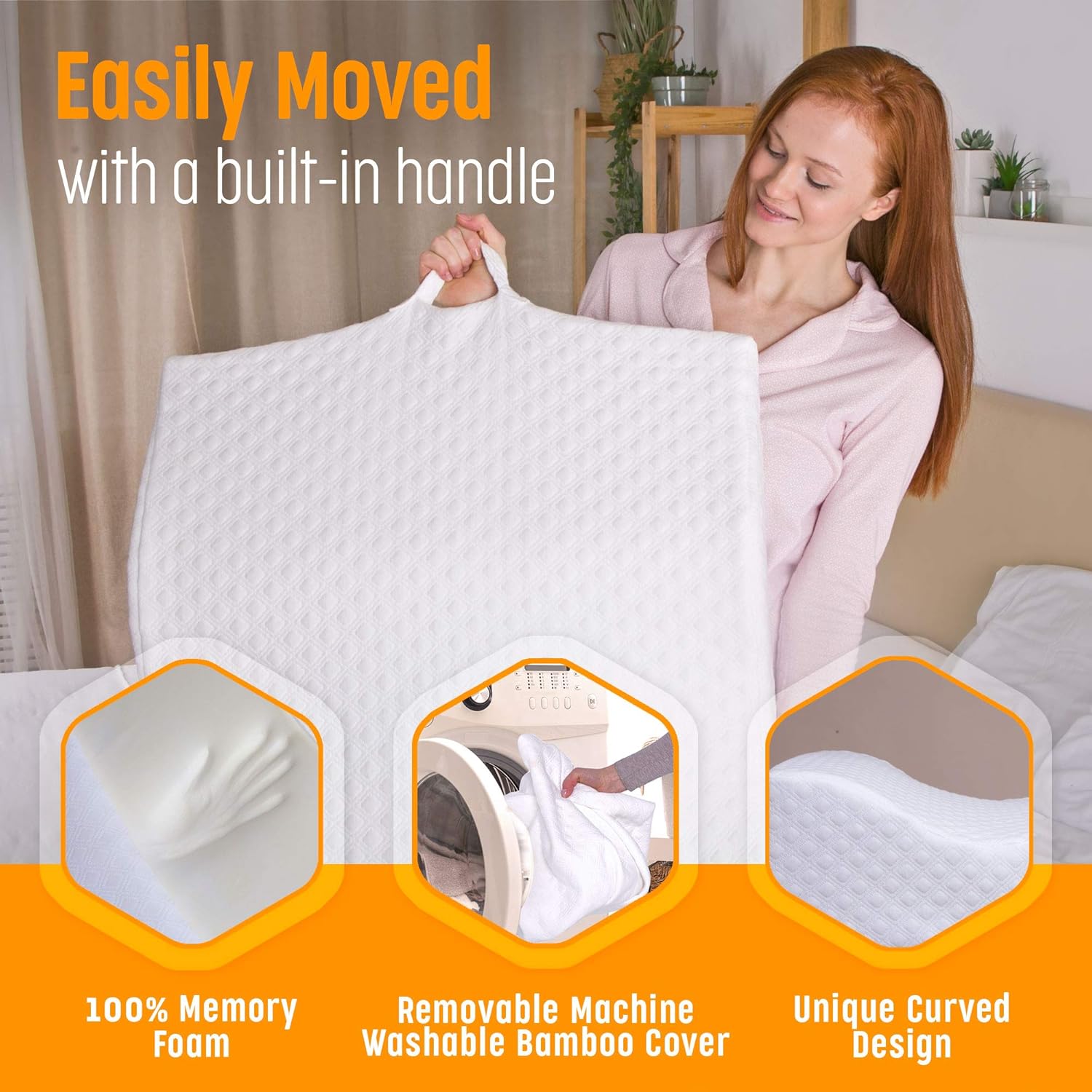 Aeris FSA Eligible Memory Foam Wedge Pillow for Sleep Support