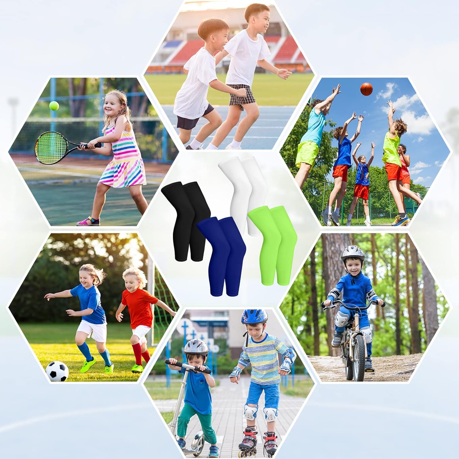 Geyoga Kids Compression Leg Sleeves 4 Pairs