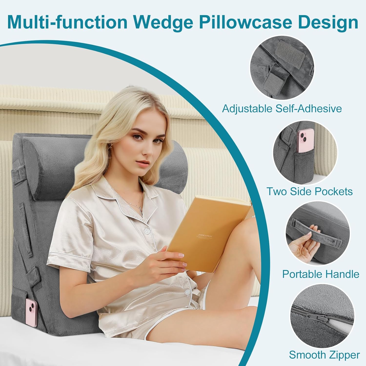 9 12 Inch Bed Wedge Pillow for Acid Reflux and Post Surgery