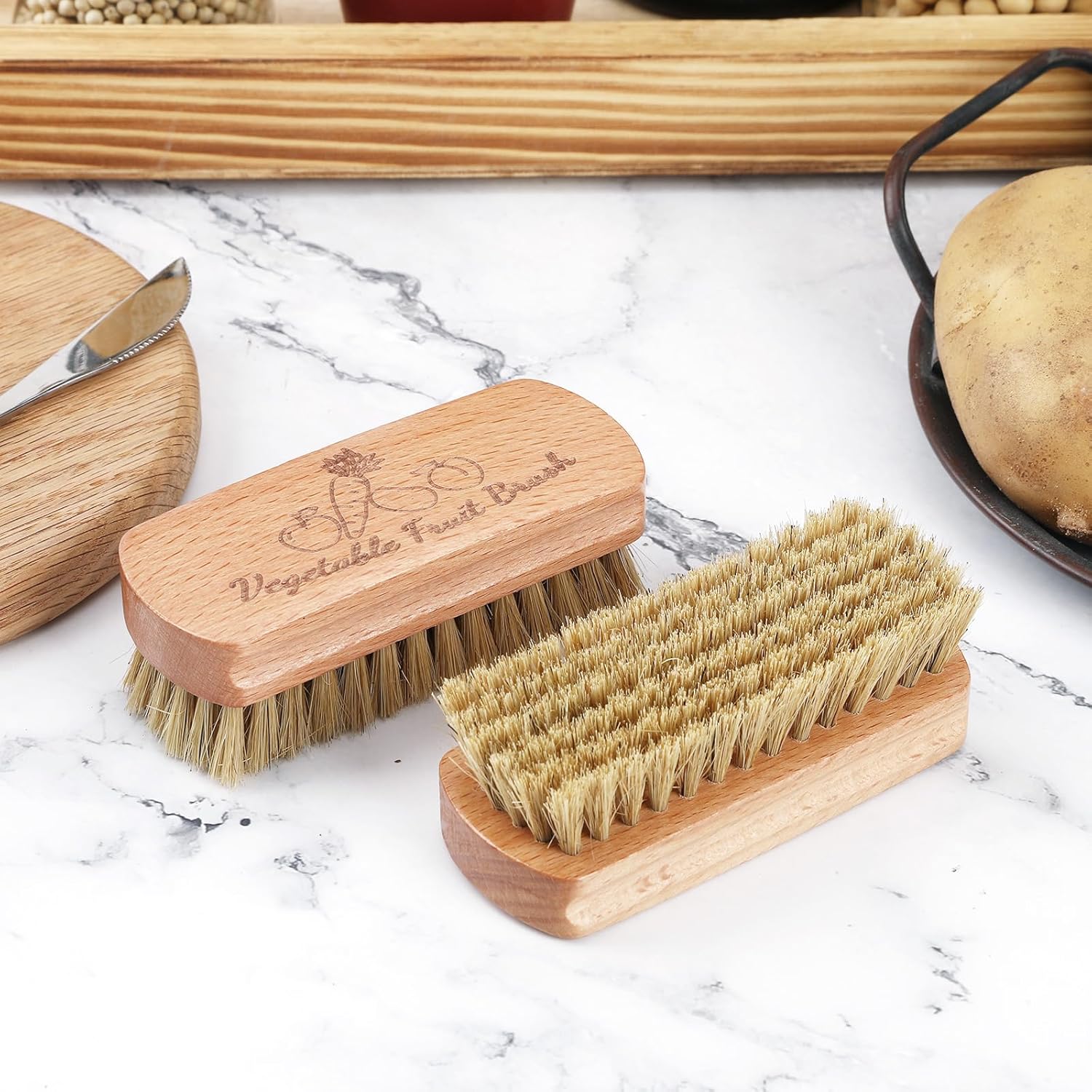 SEPGLITTER Veggie Wash Brush Set for Fruits and Vegetables
