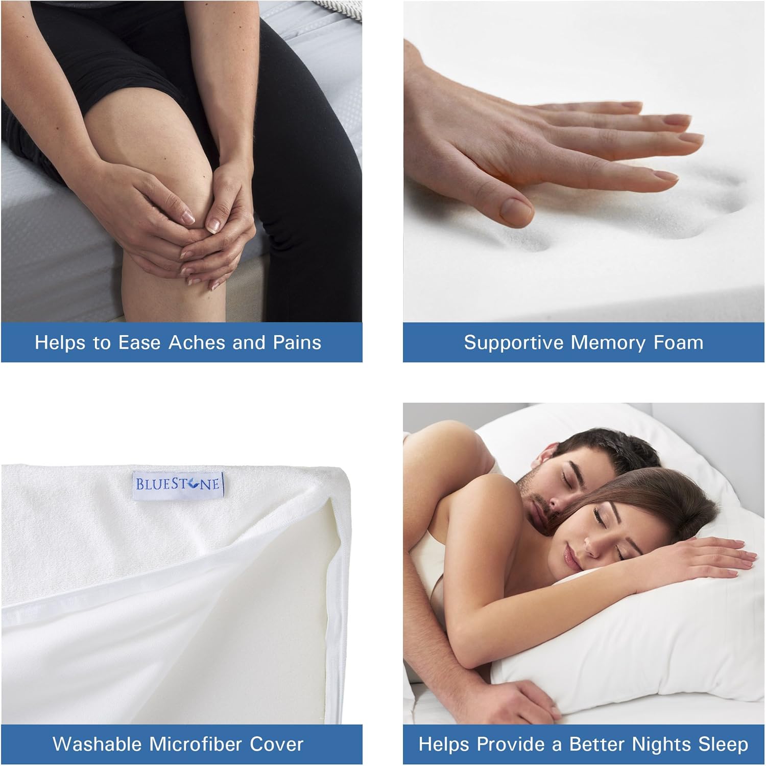 Bluestone Wedge Pillow for Sciatica Relief and Spine Alignment