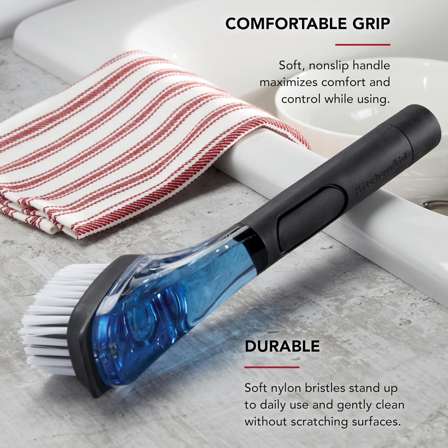 KitchenAid Soap Dispensing Sink Brush Black