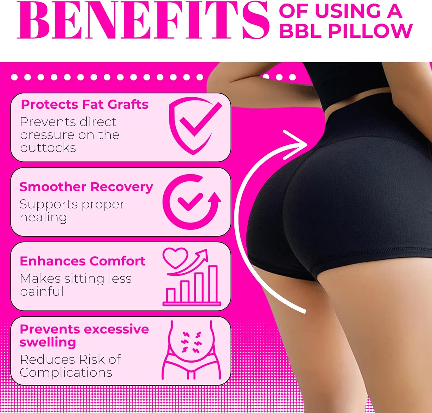 Bombshell Booty Pillow Lifting Cushion for Post Surgery Recovery