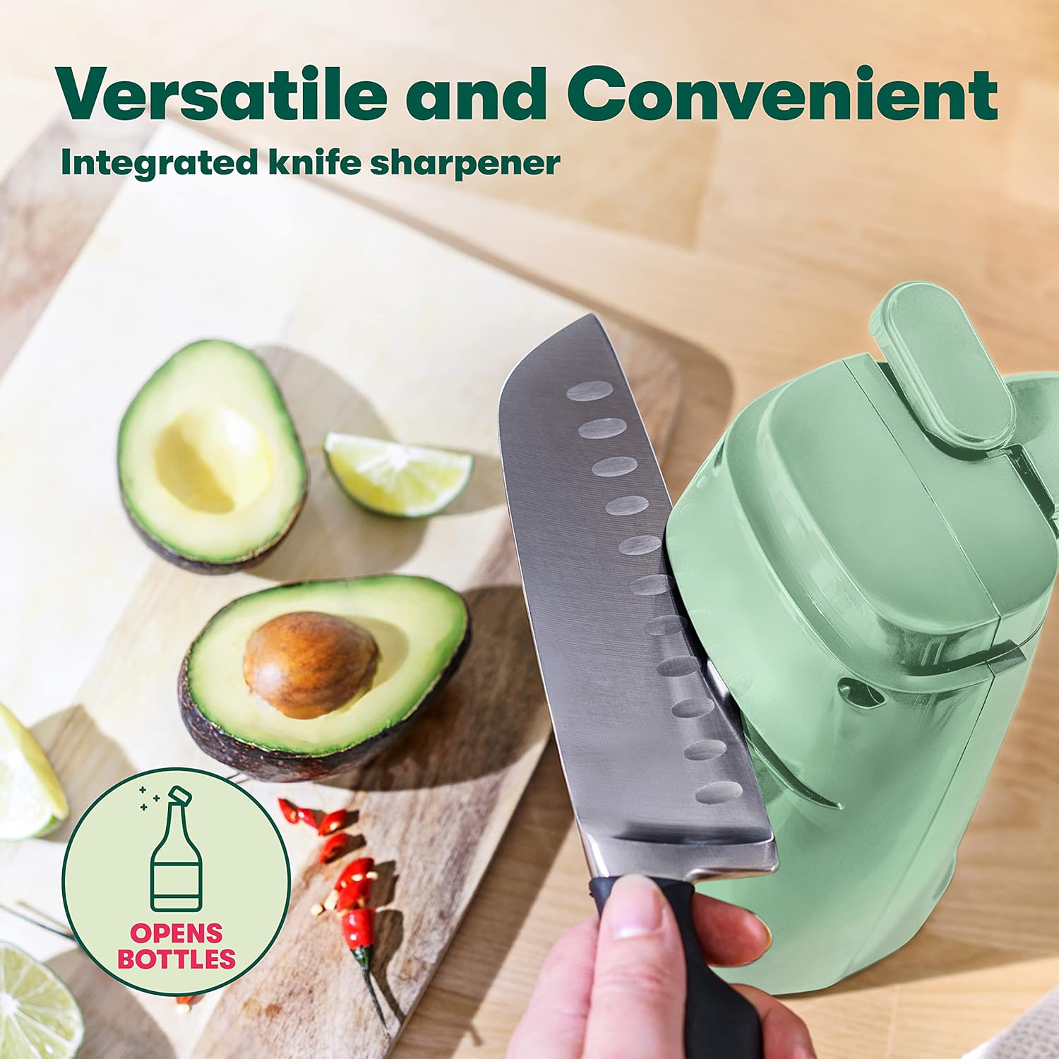 BELLA Electric Can Opener with Knife Sharpener and Jar Opener