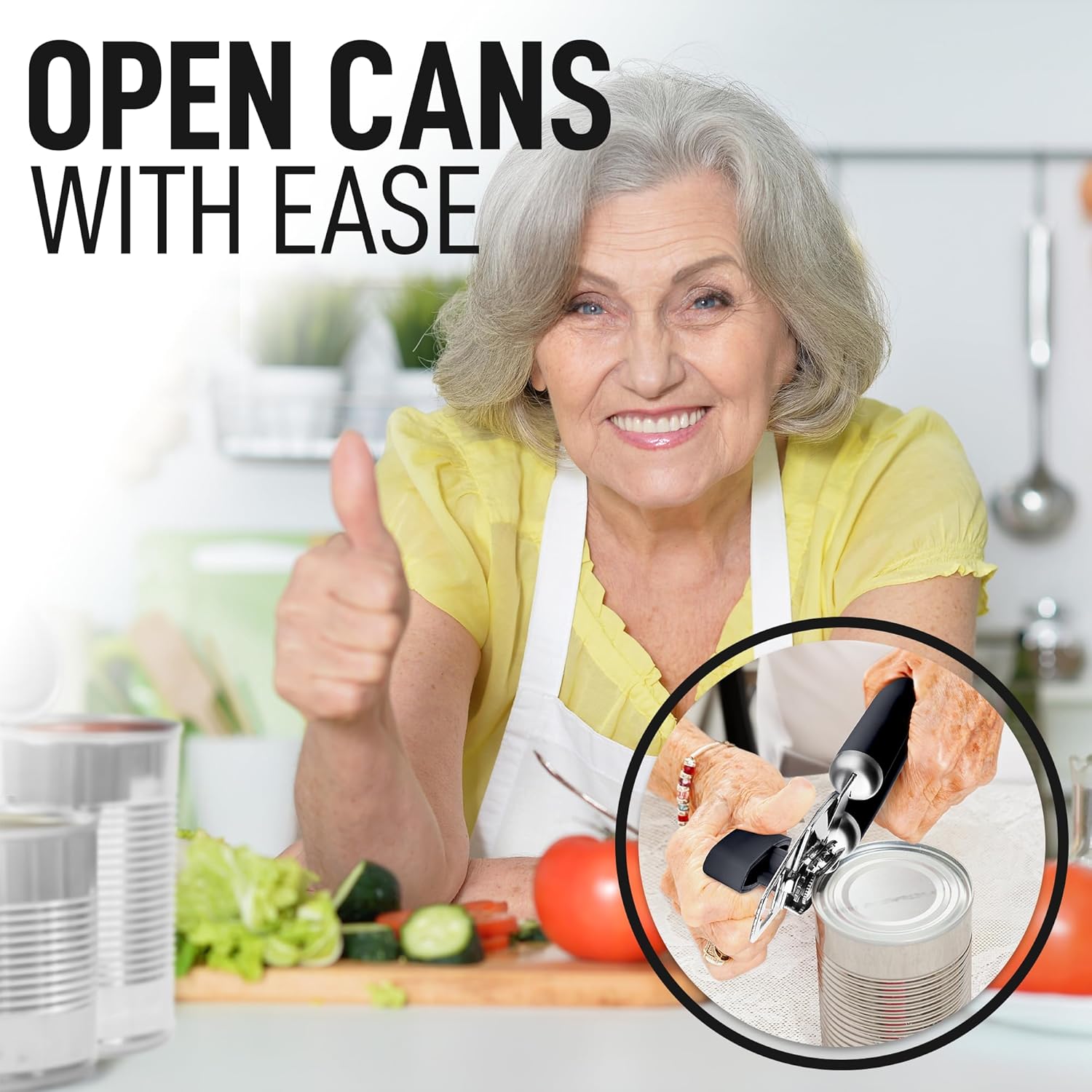 Zulay Kitchen Manual Can Opener with Bottle Opener - Black