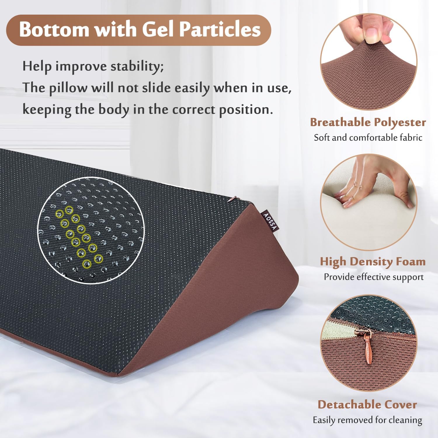 AOSSA Bed Rail Foam Wedge for Elderly Safety and Comfort