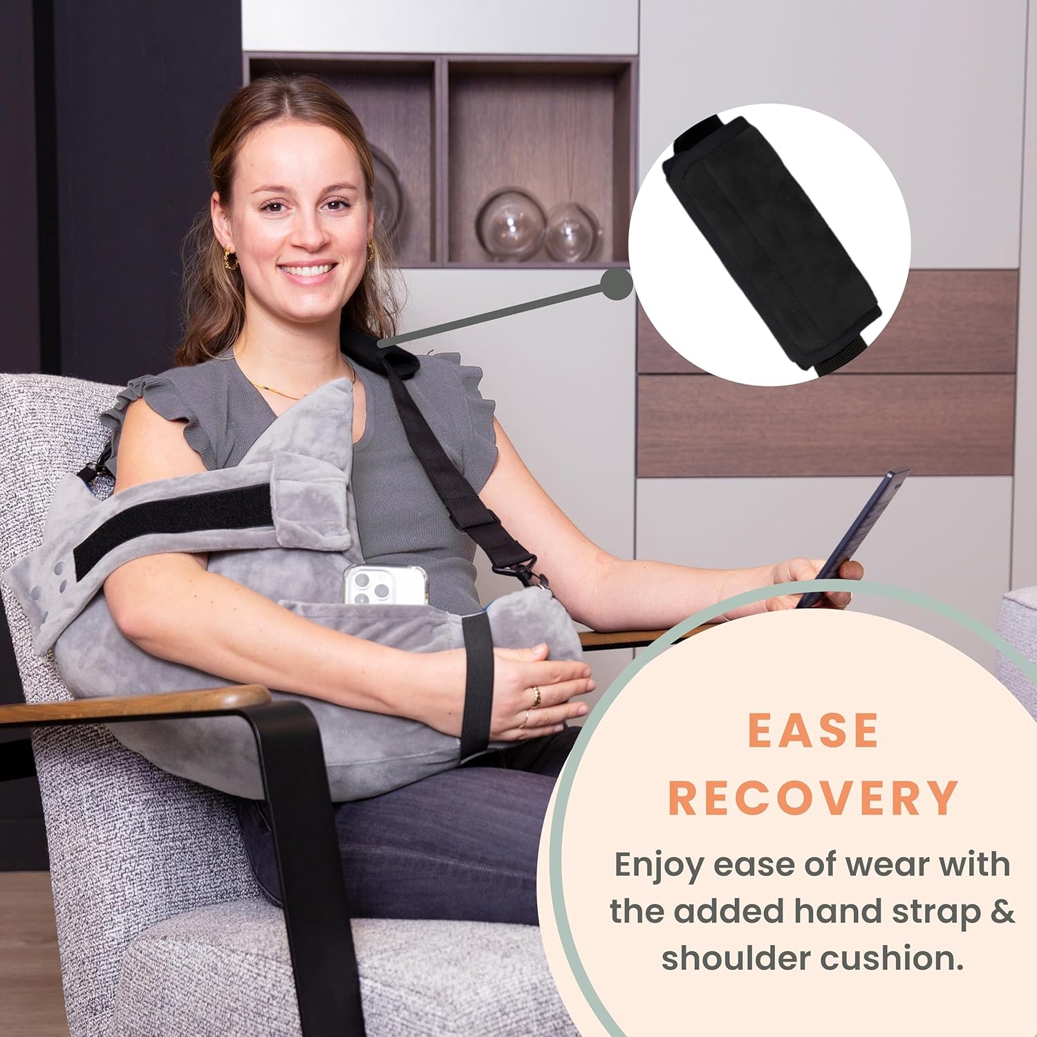 MOYOAMA Contoured Shoulder Surgery Pillow with Pocket and Adjustable Straps