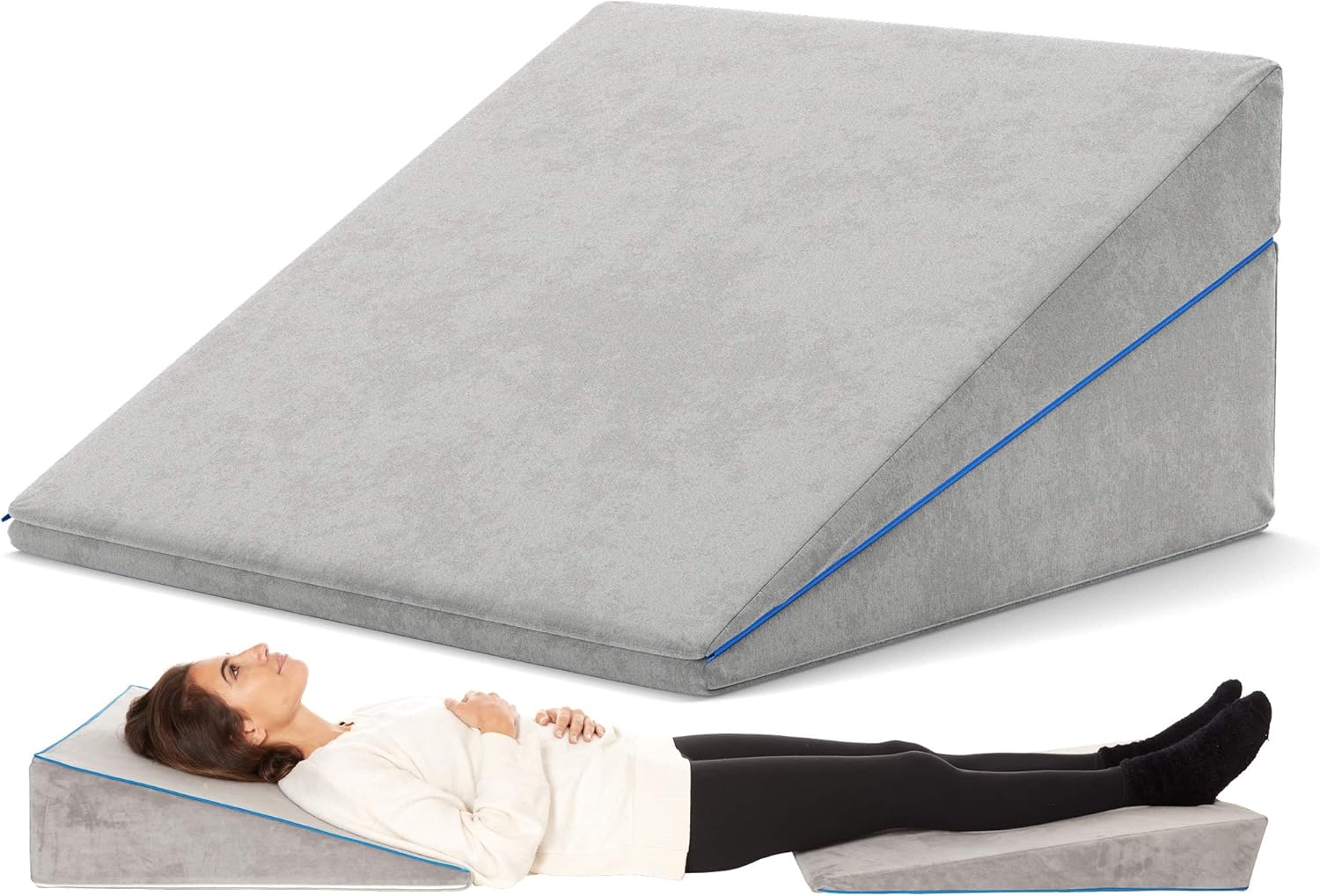 AllSett Health 3-in-1 Memory Foam Bed Wedge Pillow