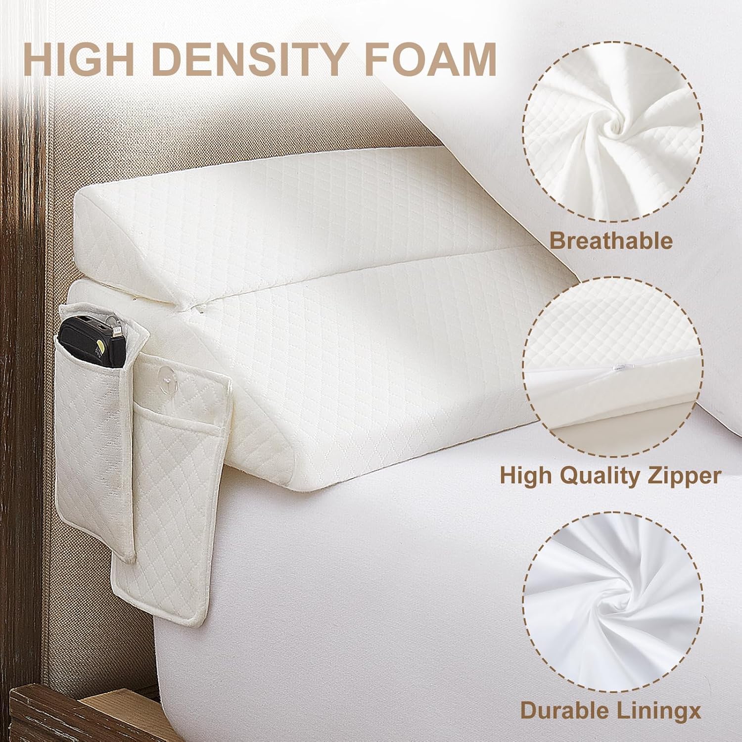 Homemate Foldable Bed Wedge Pillow for Headboard
