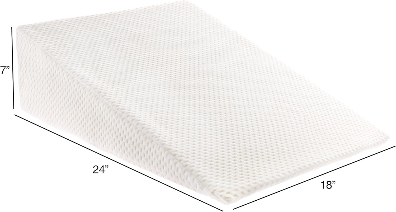 Lavish Home Wedge Pillow - Ivory Memory Foam with Bamboo Cover