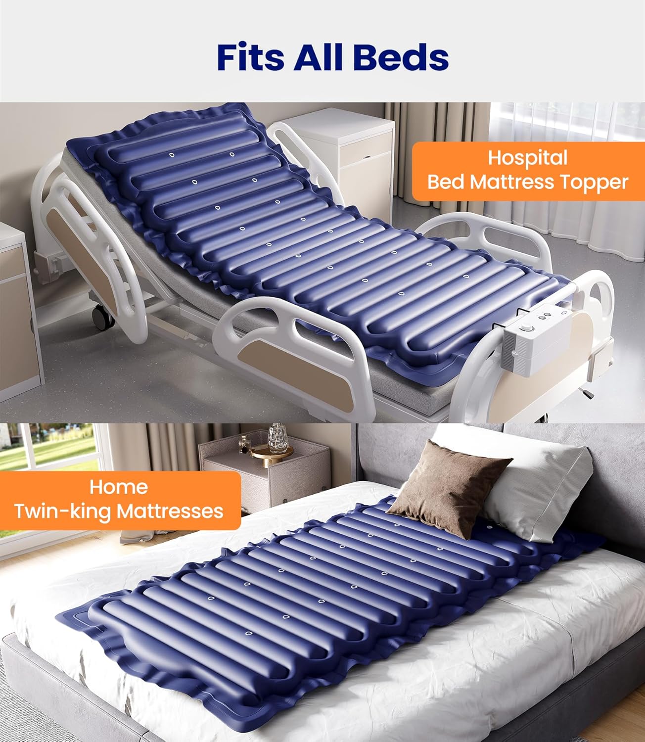 VOCIC Alternating Air Pressure Mattress Pad with 6-Setting Pump