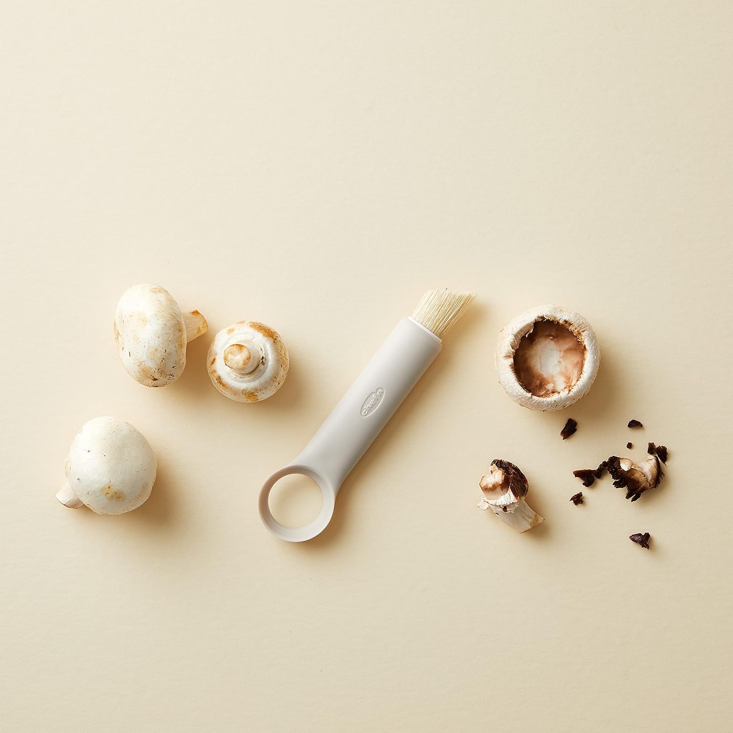 Chefn ShroomBroom Mushroom Cleaner and Corer Taupe