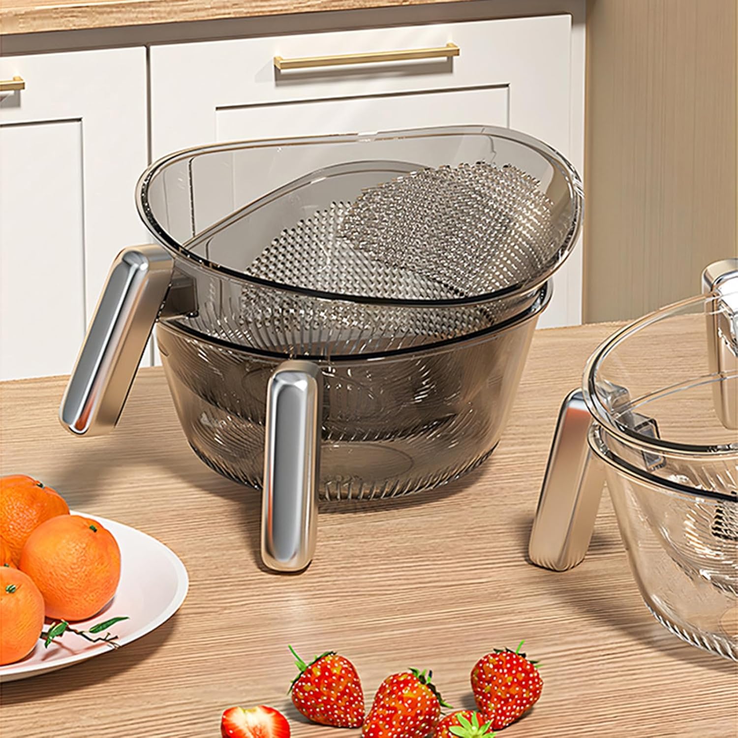 BENBOR Rice Washer Strainer Bowl with Handle