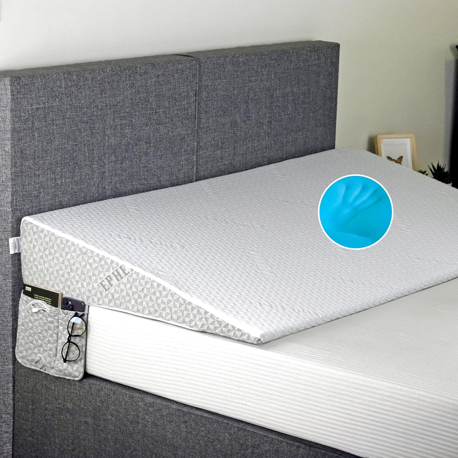 EPHEDORA Queen Bed Wedge for Acid Reflux Support