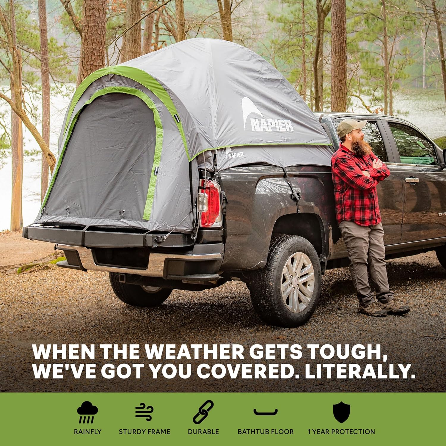 Napier Backroadz Truck Tent with Air Mattress and Strap Protectors
