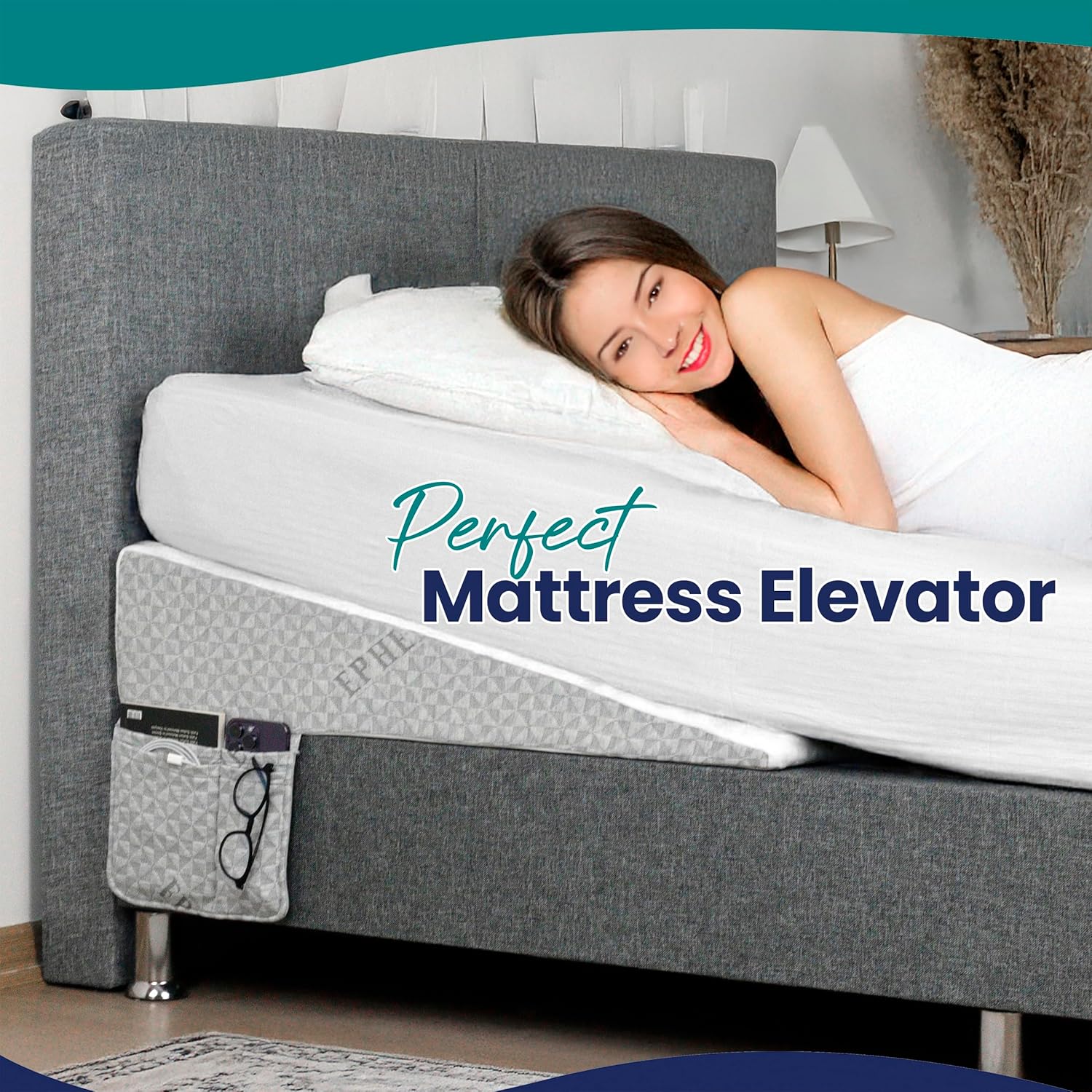 EPHEDORA Queen Bed Wedge for Acid Reflux Support