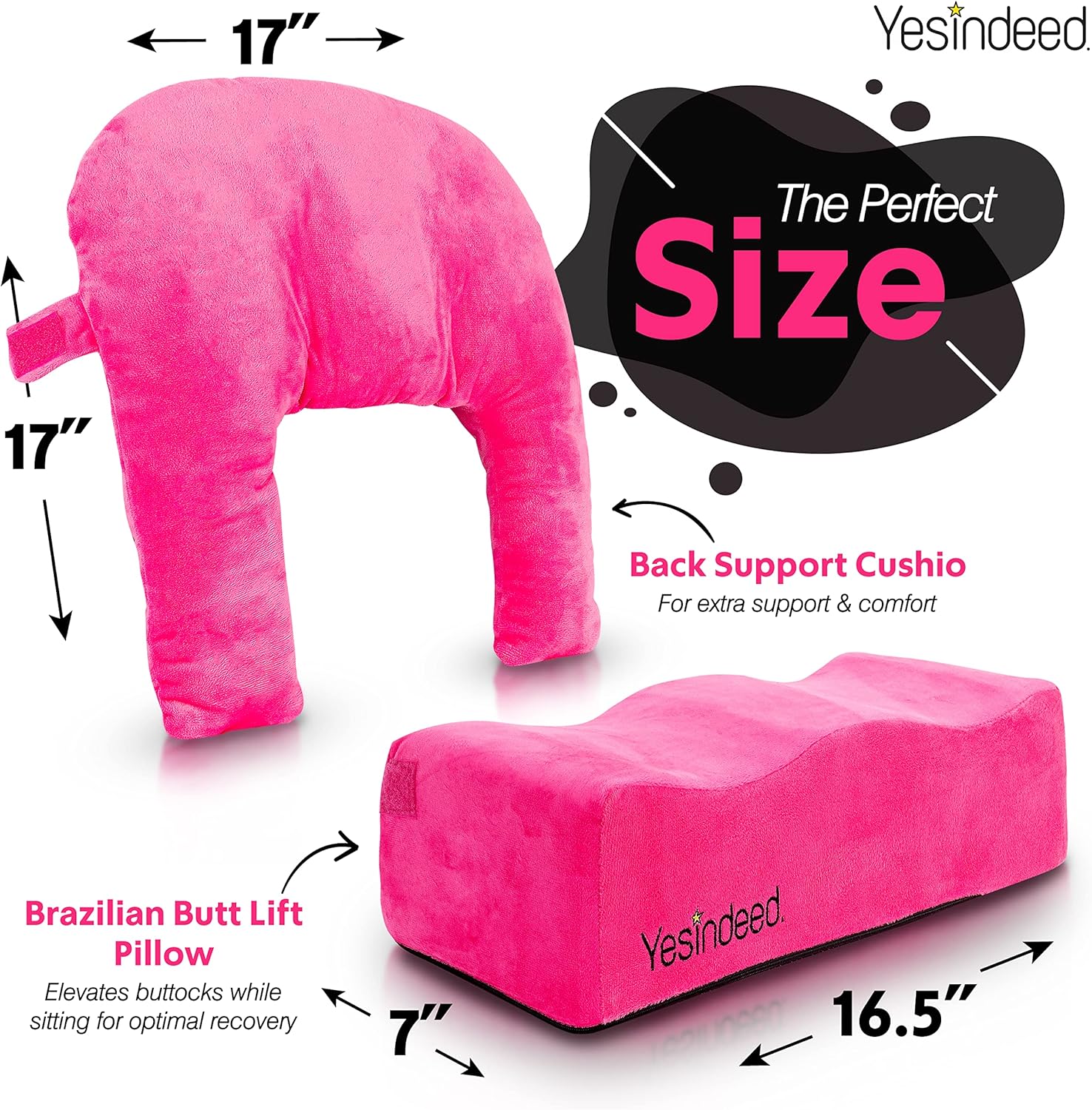 YESINDEED BBL Recovery Pillow Set with Carry Bag