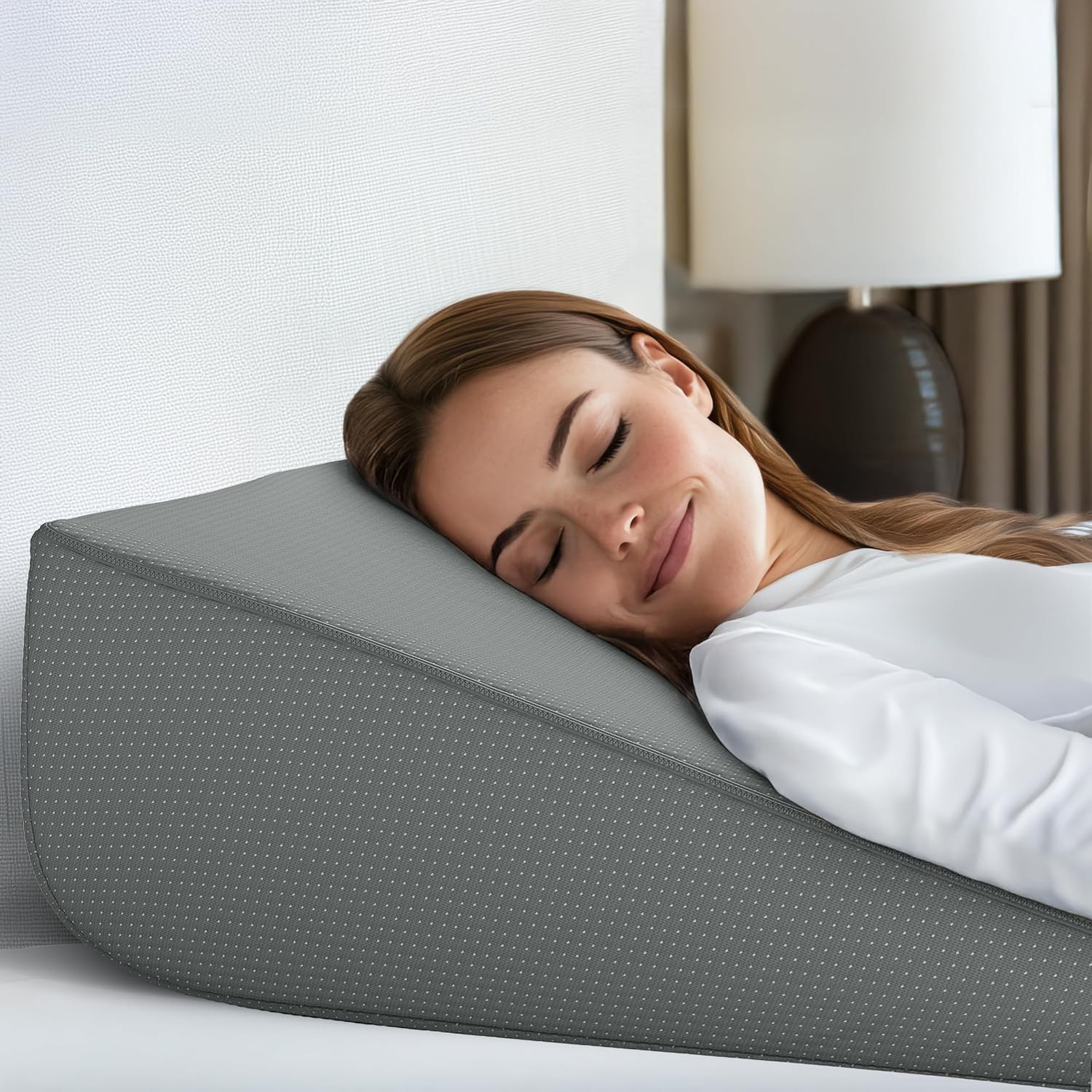 Bekweim Bed Wedge Pillow with Cover and Extra Sheet