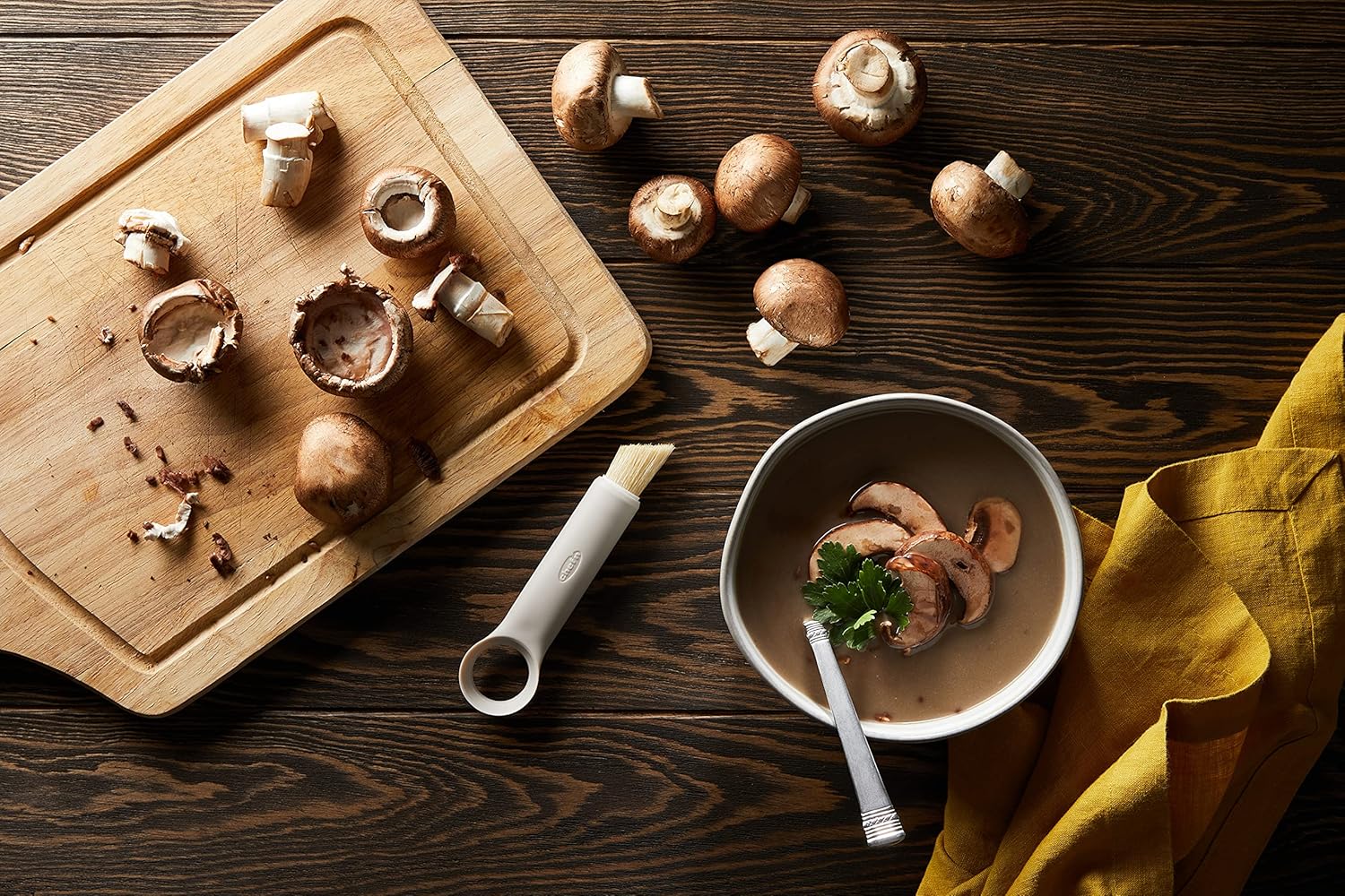 Chefn ShroomBroom Mushroom Cleaner and Corer Taupe