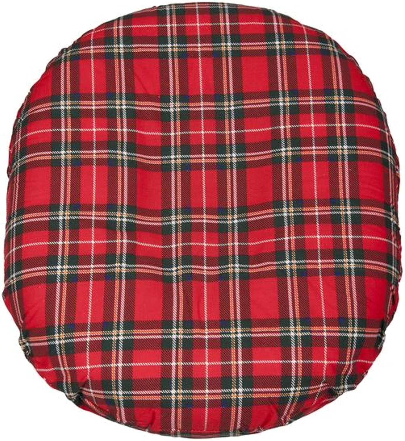 Foam Ring Cushion with Removable Plaid Cover 18 Inches